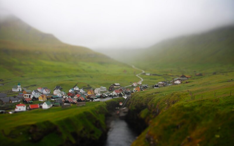 Village in Green Valley — Misty
