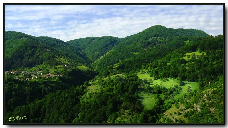 Village in Green Valley — Serene, Afternoon