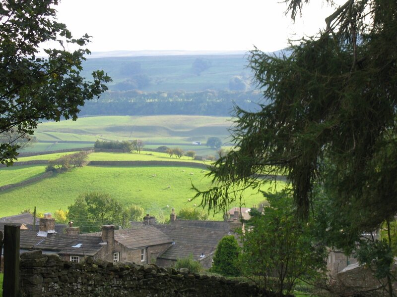 Village in Green Valley — Serene, Morning, Photograph, Rooftops