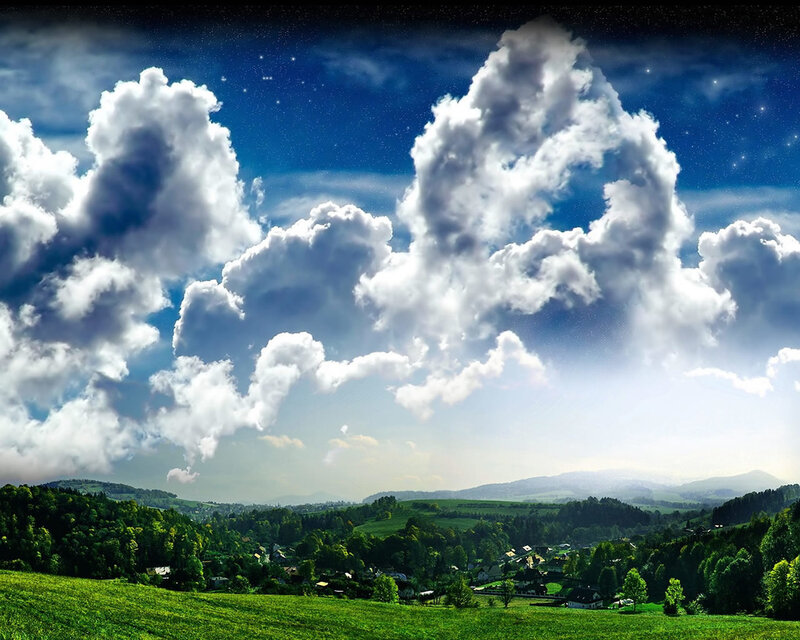 Village in Green Valley — Serene