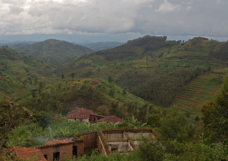 Village in Hilly Landscape — Green