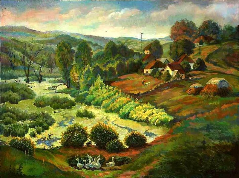 Village in Hilly Landscape