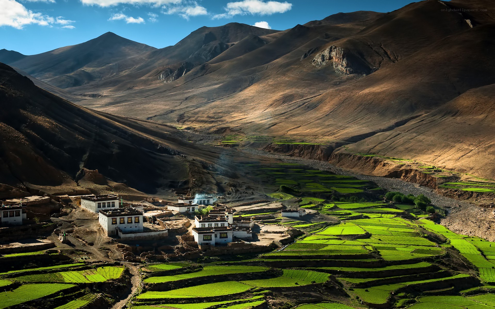 village in mountain valley