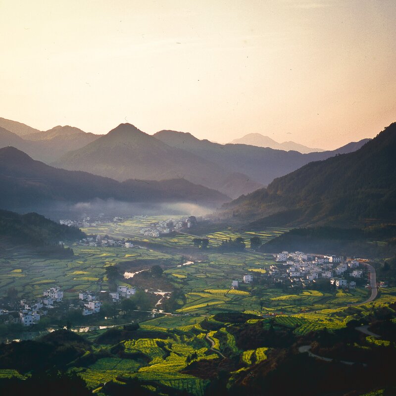 village in mountain valley