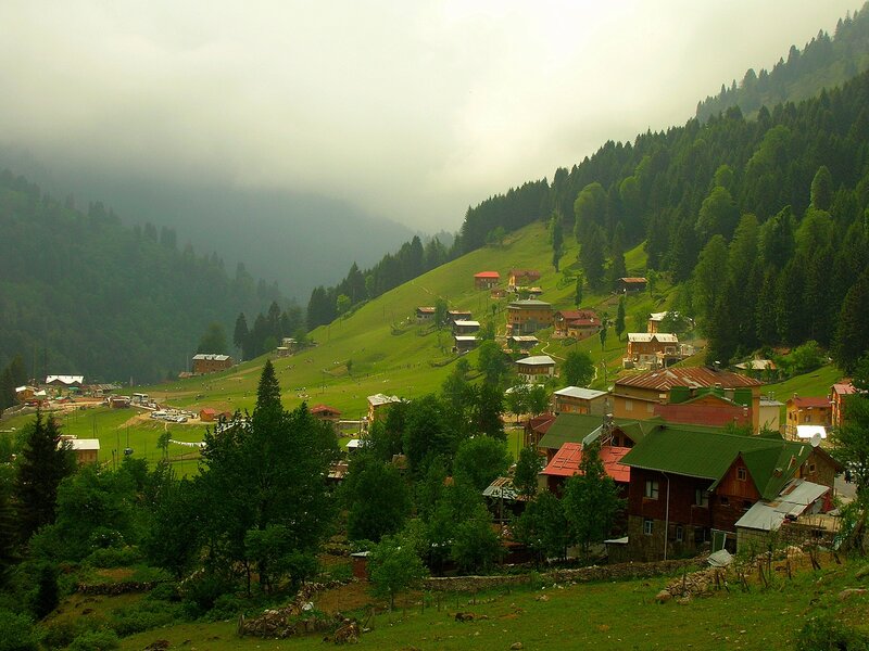 village in mountain valley