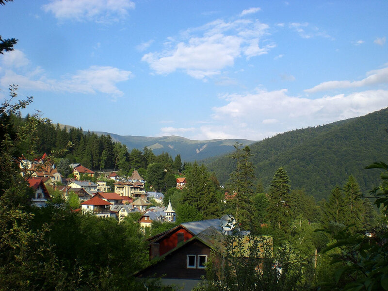 Village in mountain valley