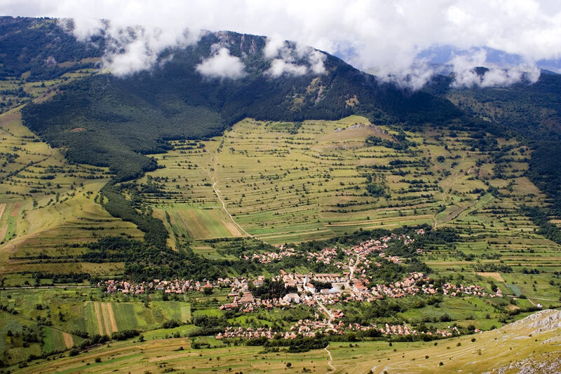 village in mountain valley