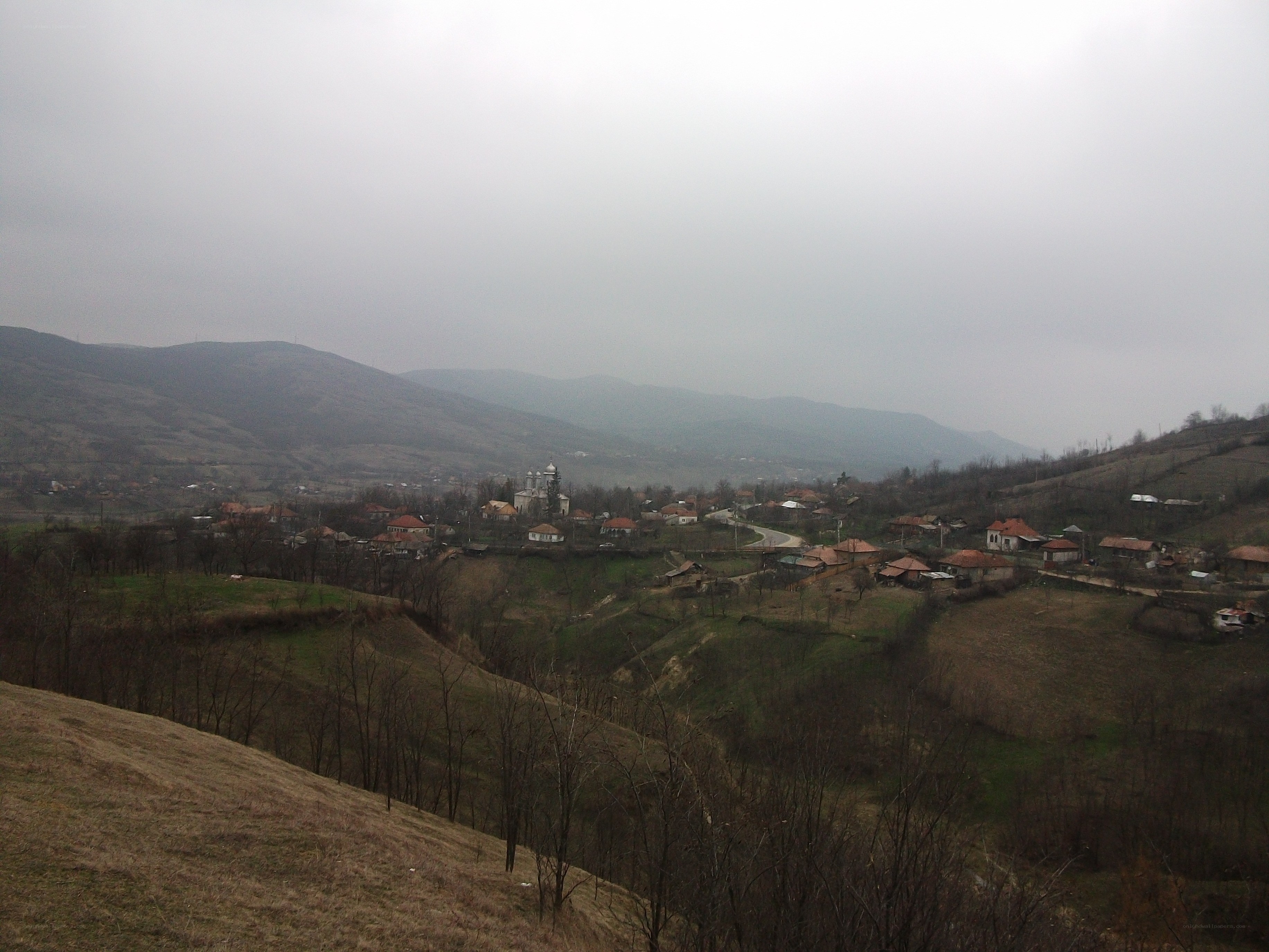 village in mountain valley