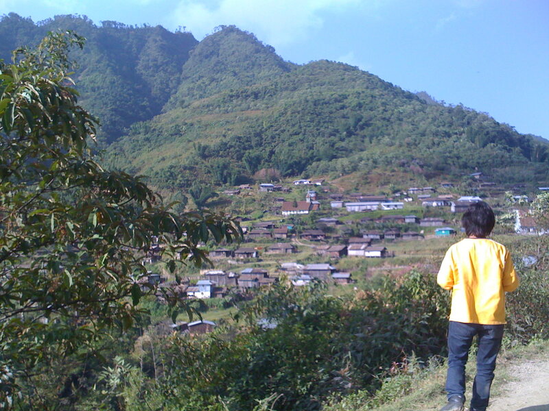 Village in mountain valley