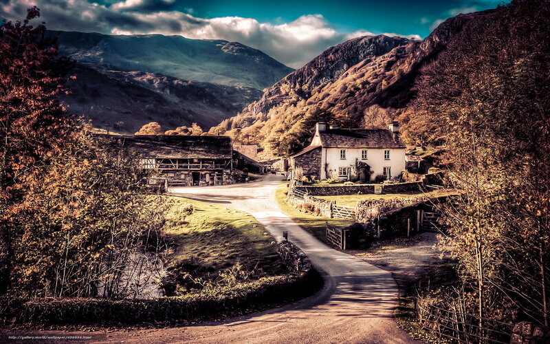 village in mountain valley