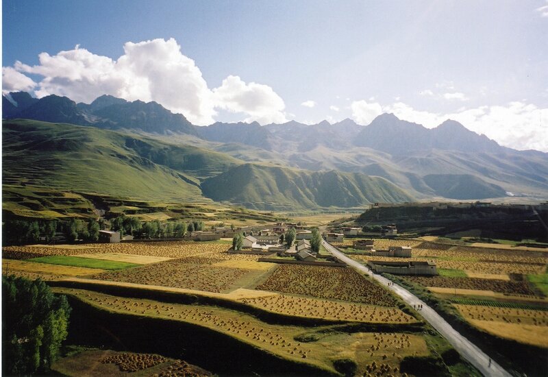 village in mountain valley