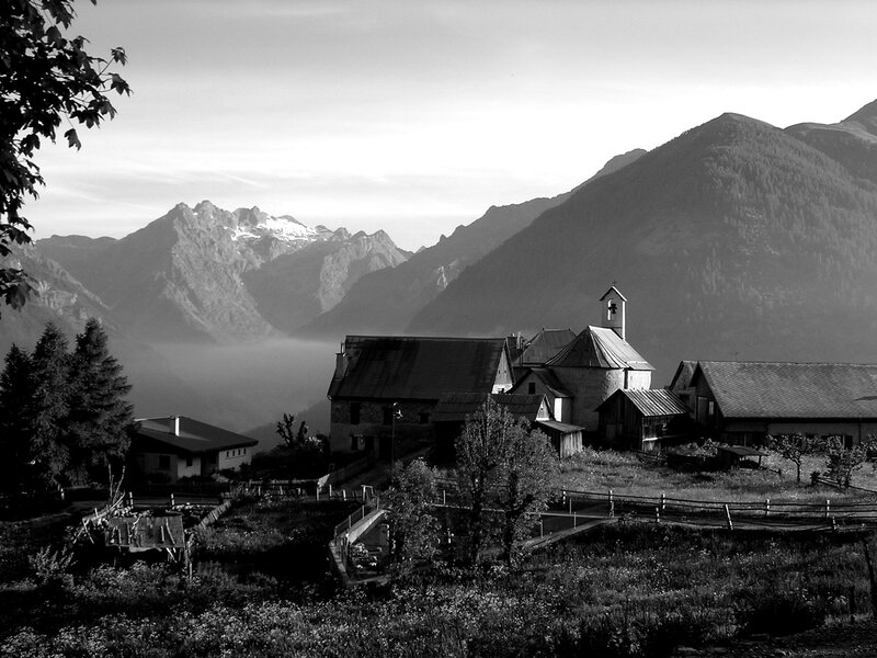 Village in Mountain Valley — Black