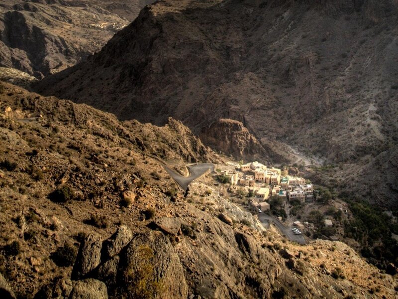Village in Mountain Valley — Brown, Dramatic, Afternoon