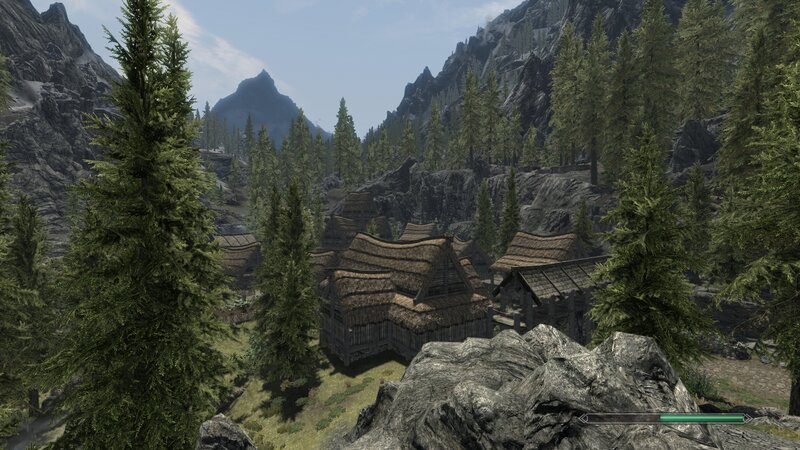 Village in Mountain Valley — Green, Serene, Afternoon, 3d Render
