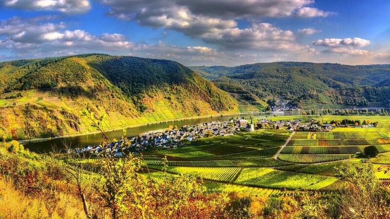 Village in River Valley — Green, Serene