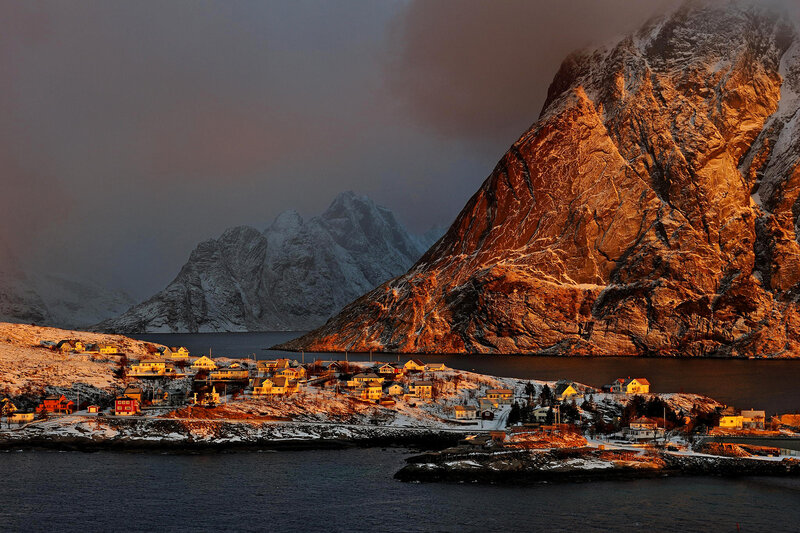 Village in Snowy Mountains — Brown