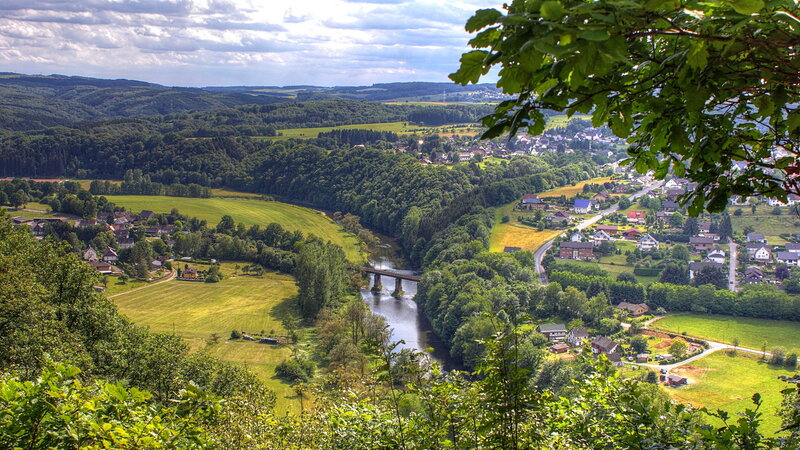 Village in Valley — Green, Serene, Afternoon, Photograph