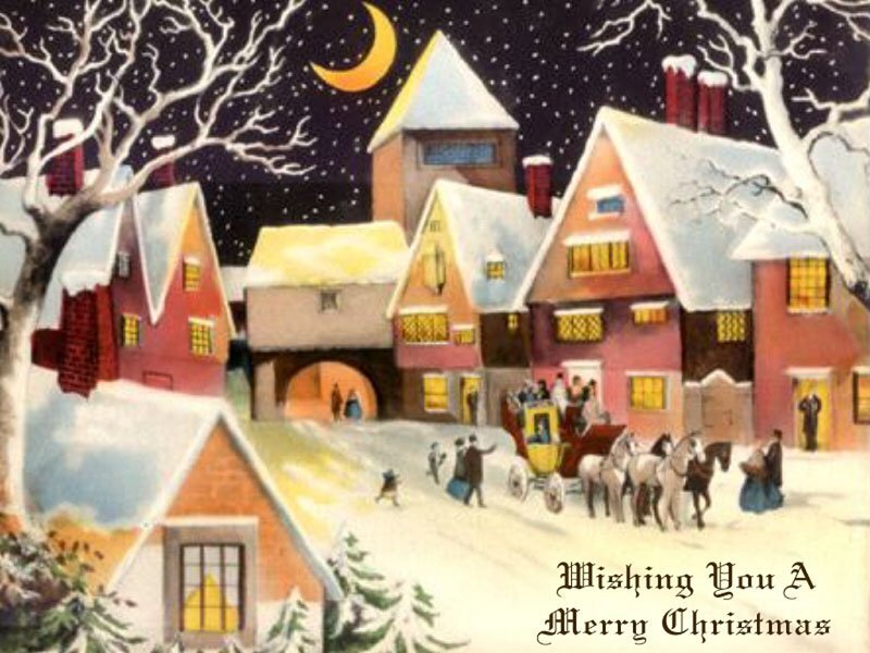 Village in Winter — Red