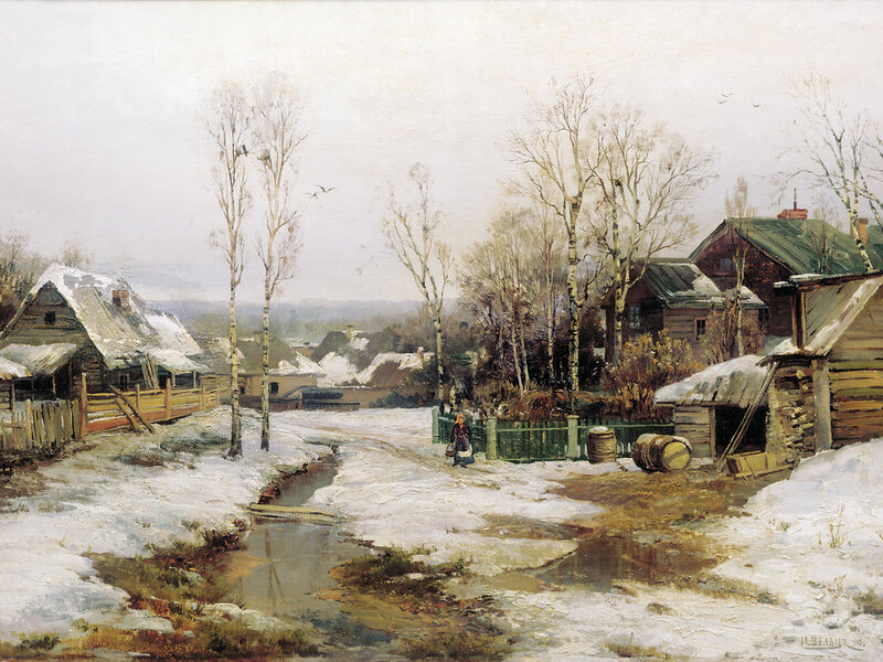 Village in Winter — White, Serene