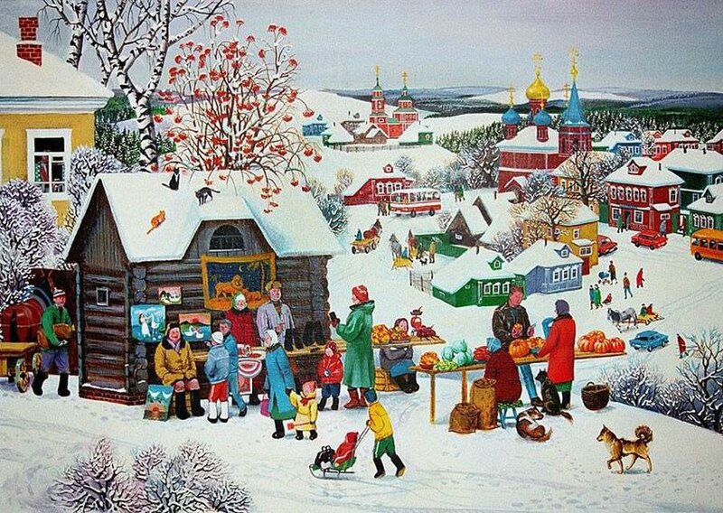 Village Market in Winter