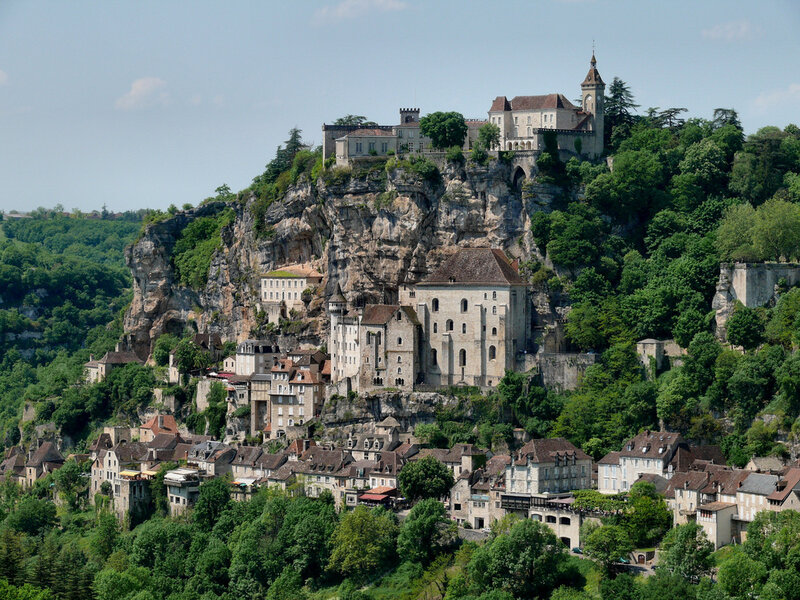 Village on a Cliff — Green, Serene, Afternoon, Photograph