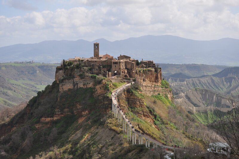 Village on a cliff in Italy