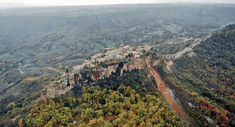 village on a cliff in spain