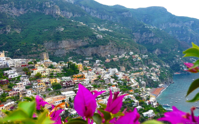 Village on a Cliff — Purple