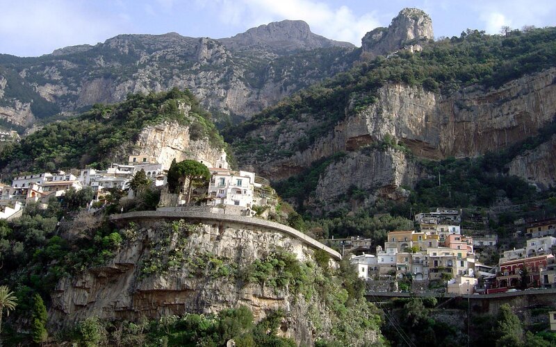 Village on a Cliff — White