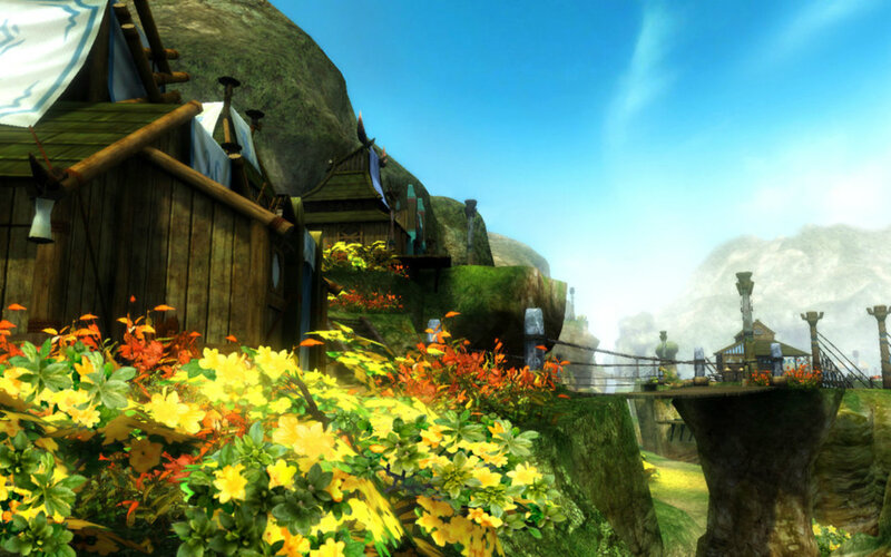 Village on a Cliff — Yellow