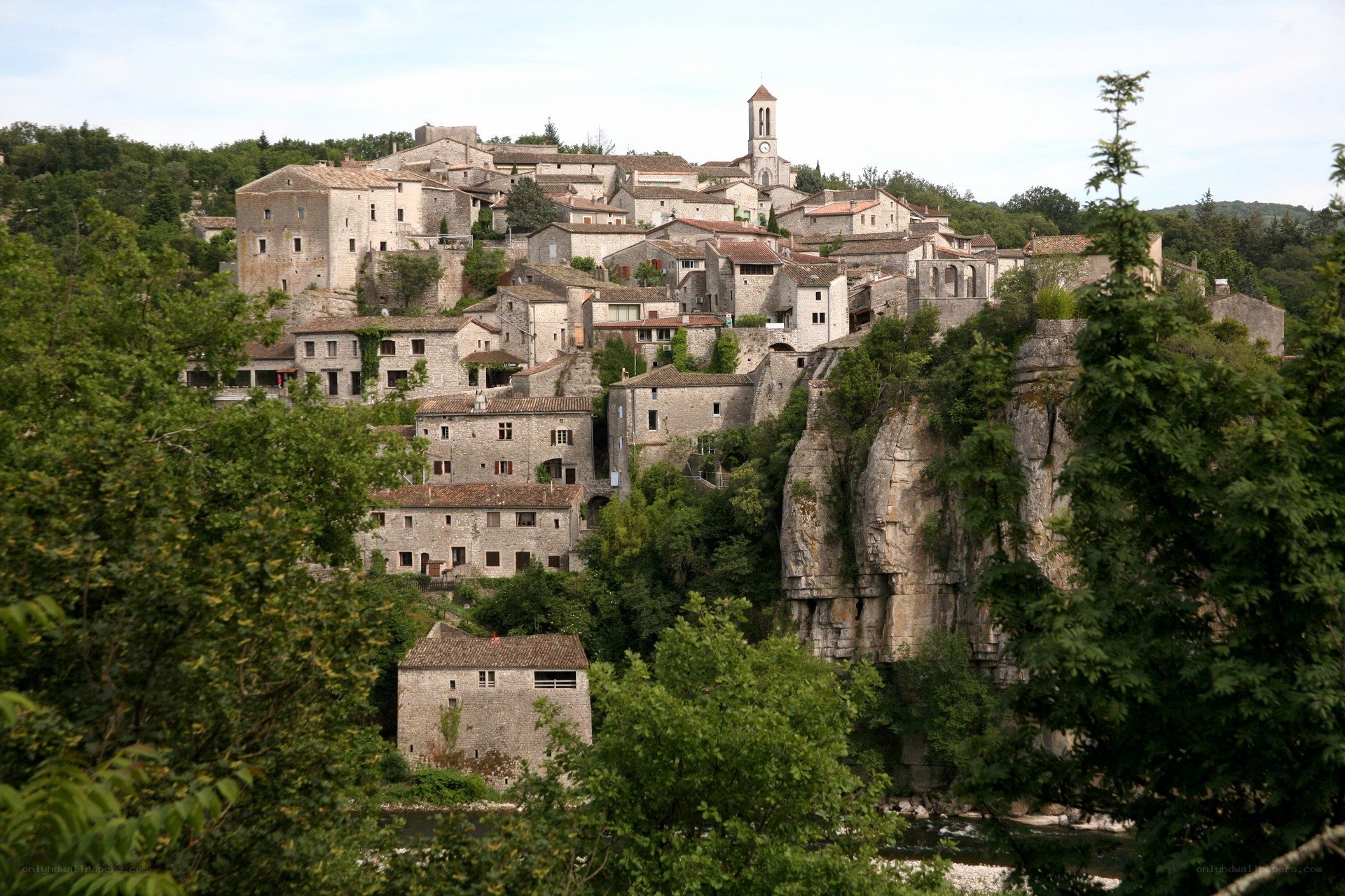 village on a cliffside