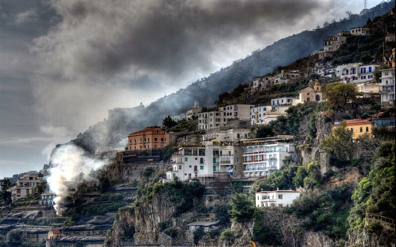 Village on a cliffside