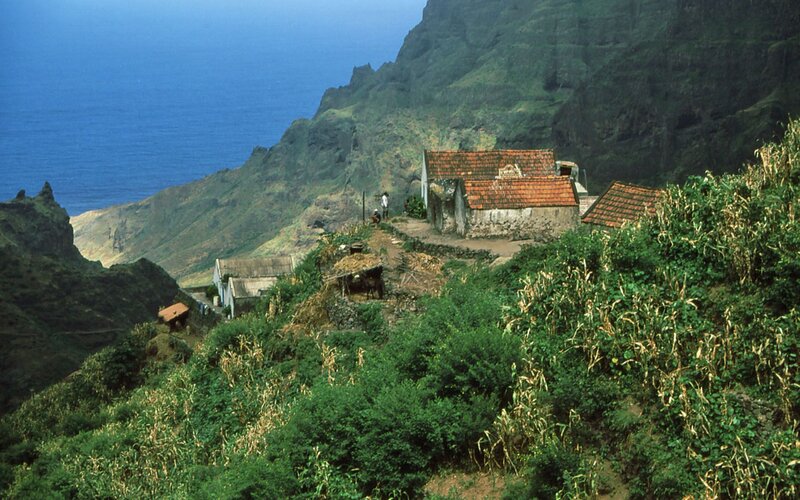 Village on a Cliffside — Green