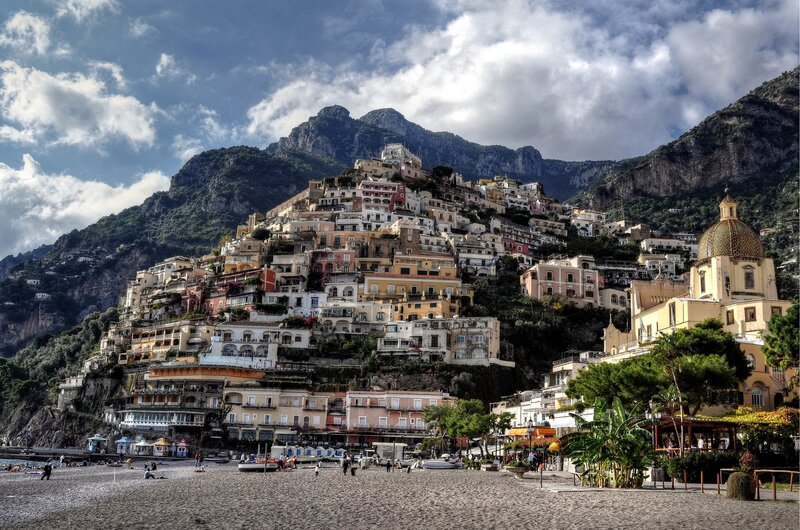 Village on a cliffside in Italy
