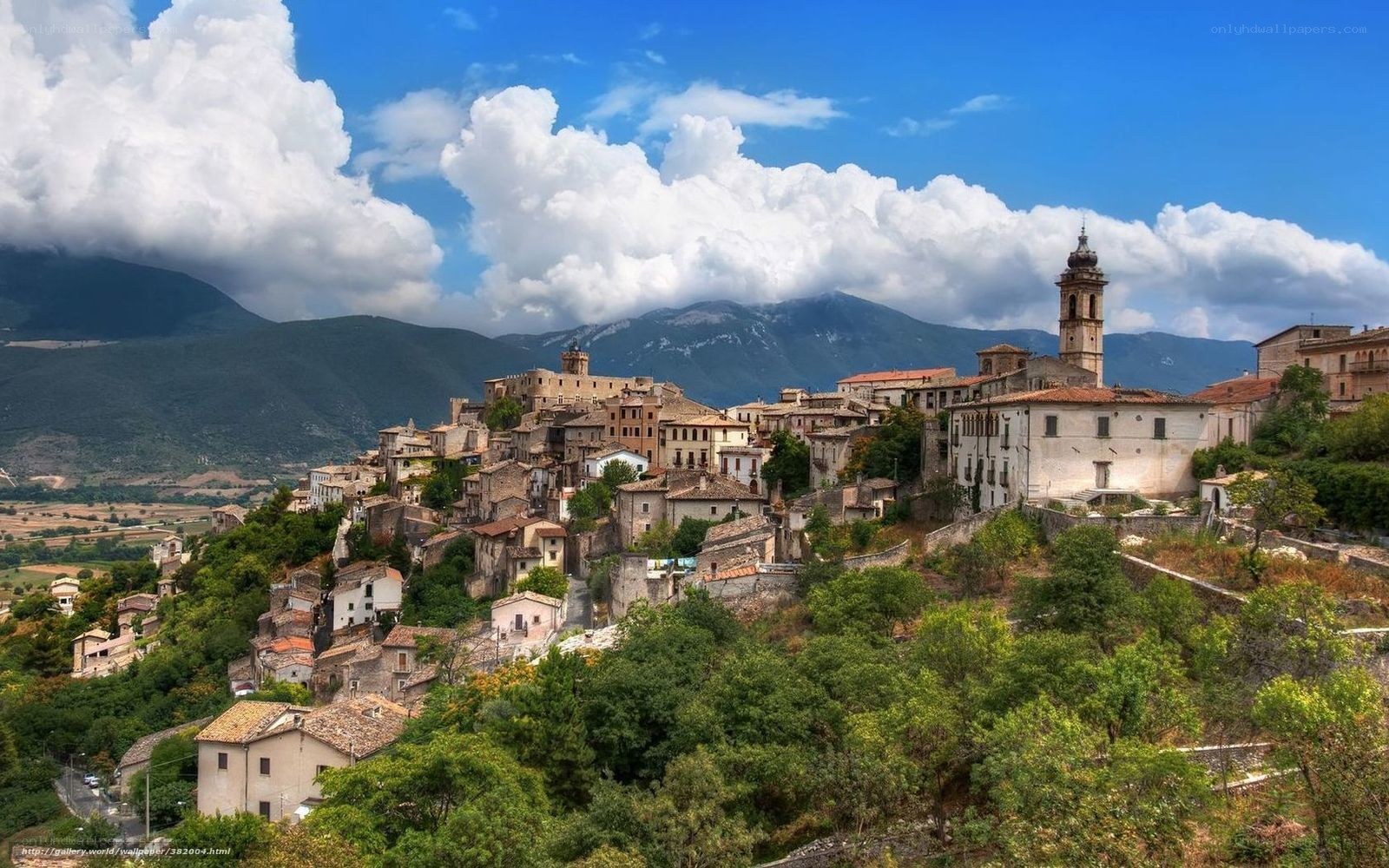 village on a hill in italy