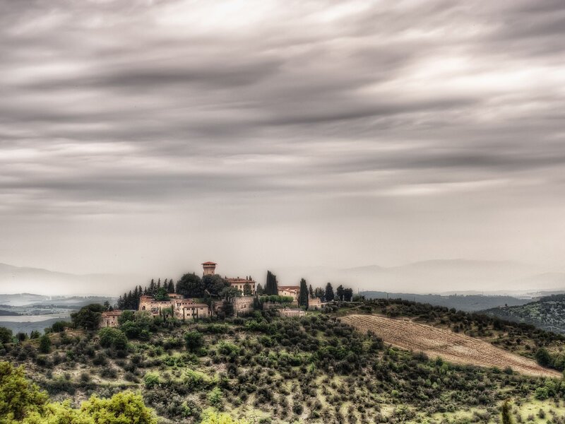 Village on a hill in Tuscany