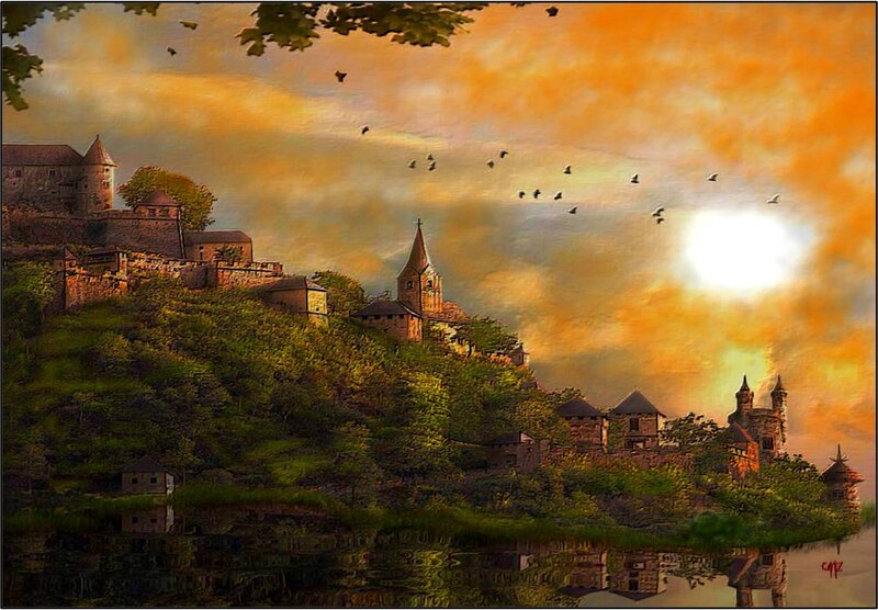 Village on a Hill — Orange