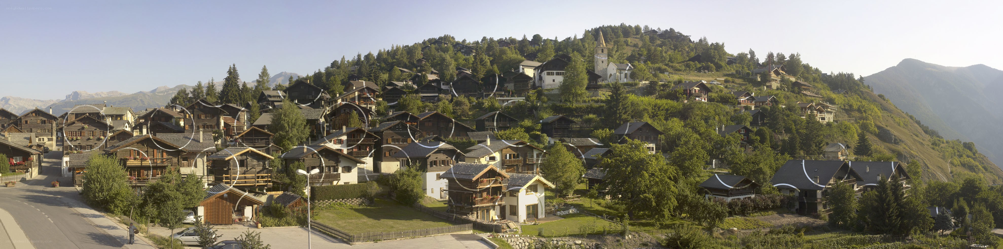 village on a hillside