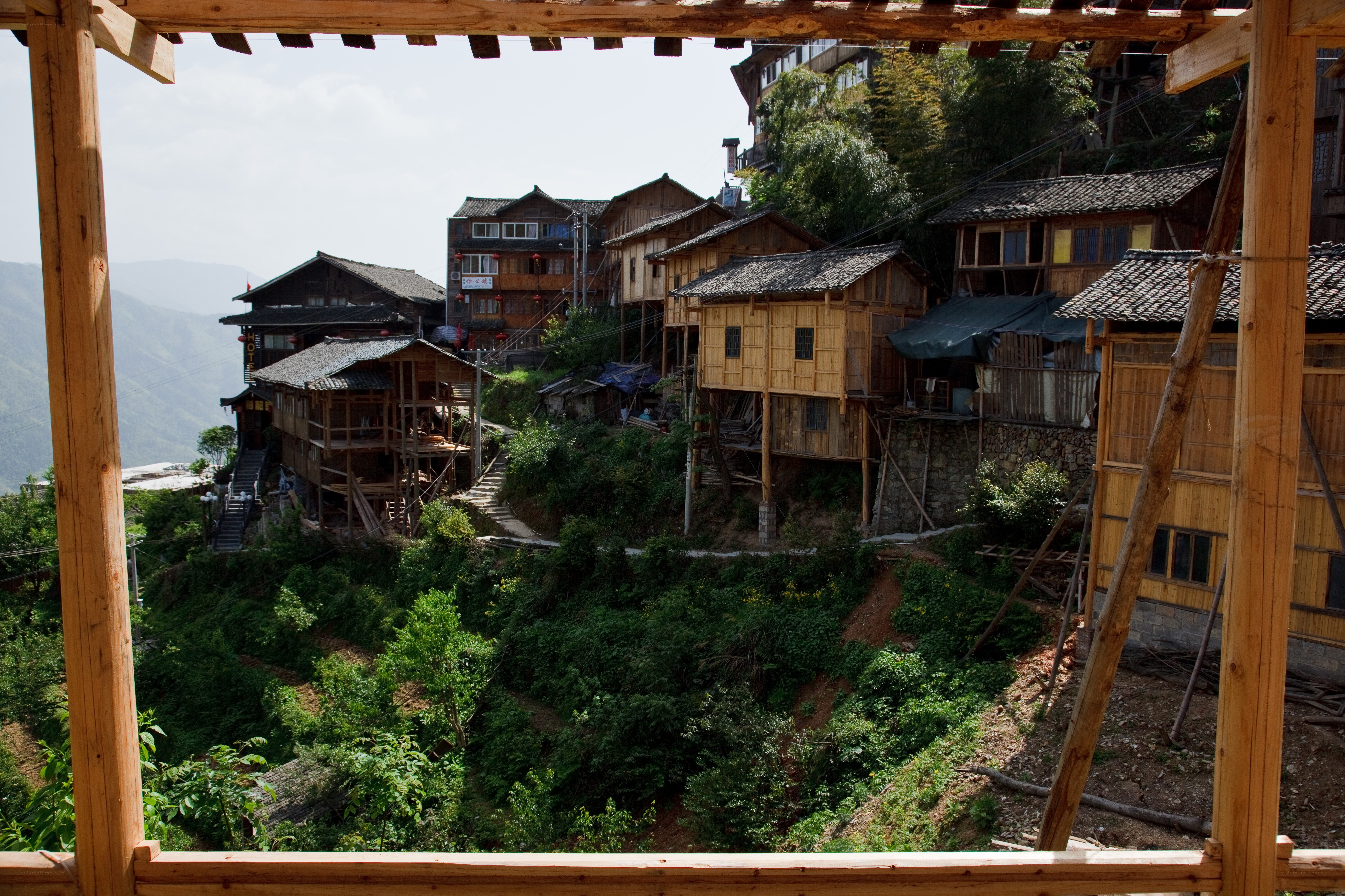 village on a hillside