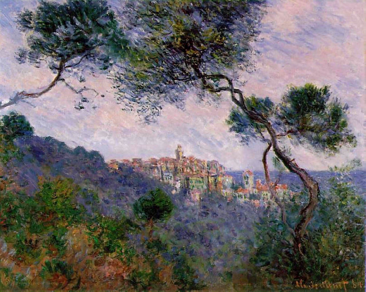 Village on a hillside