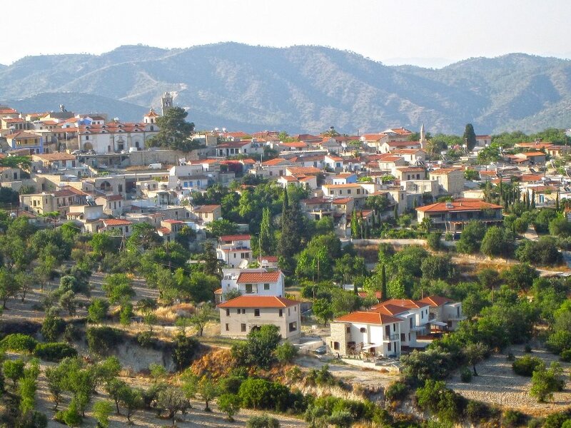 Village on a Hillside — Beige