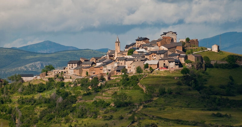 Village on a Hillside — Green