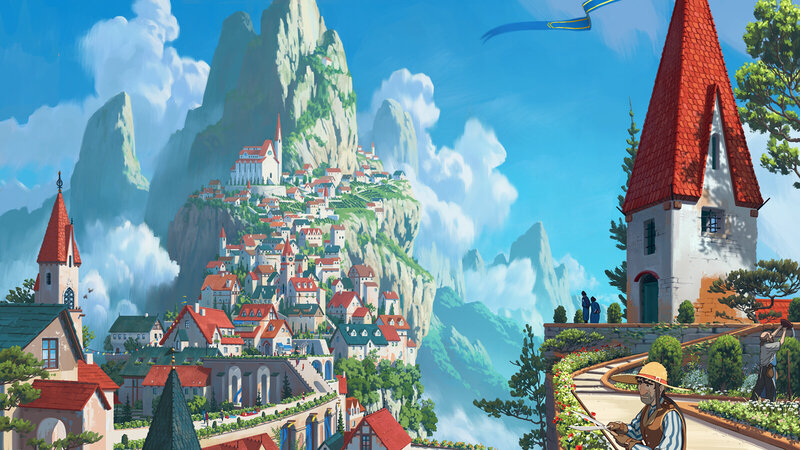 Village on a Mountain — Blue