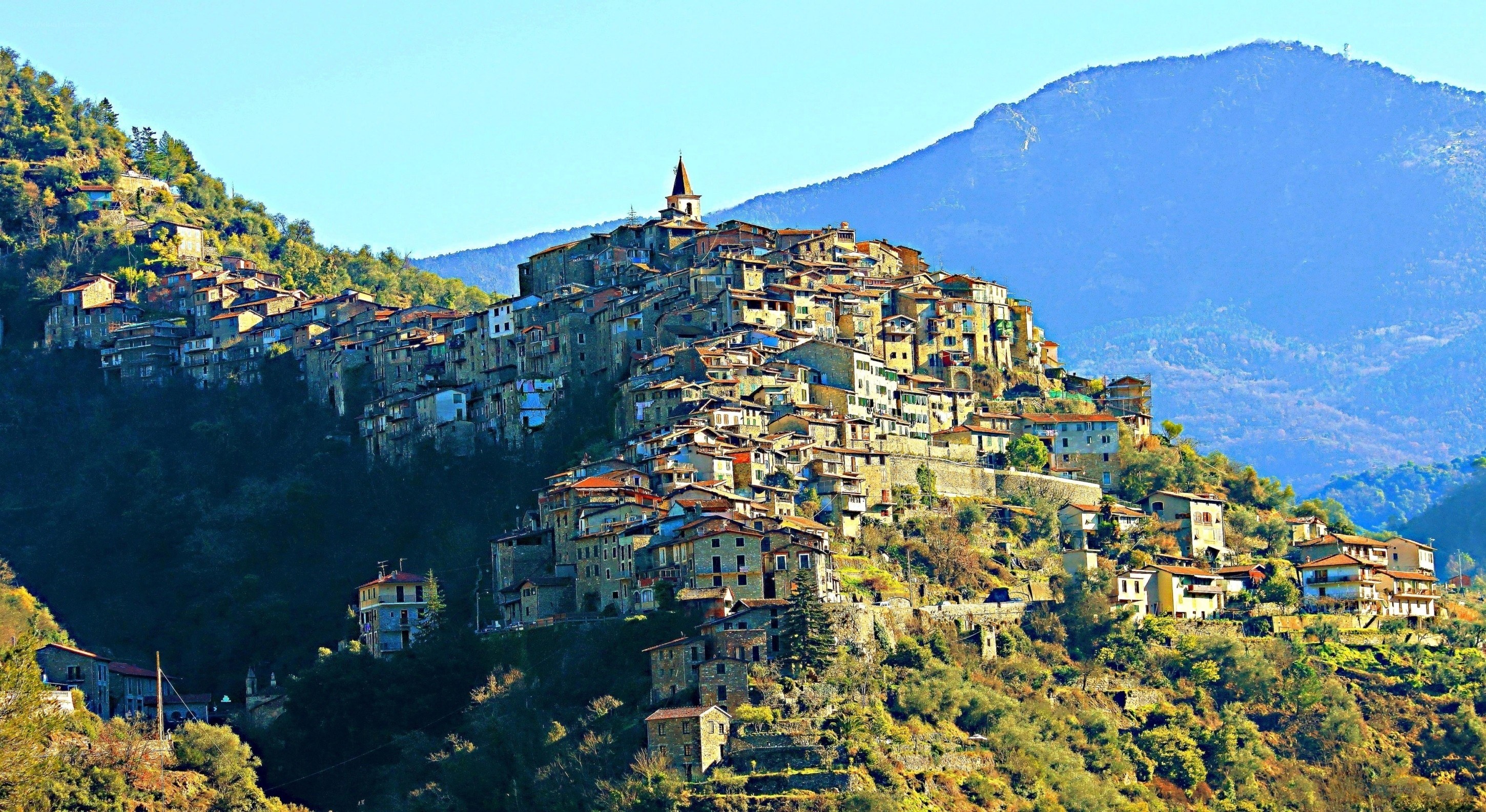 village on a mountainside