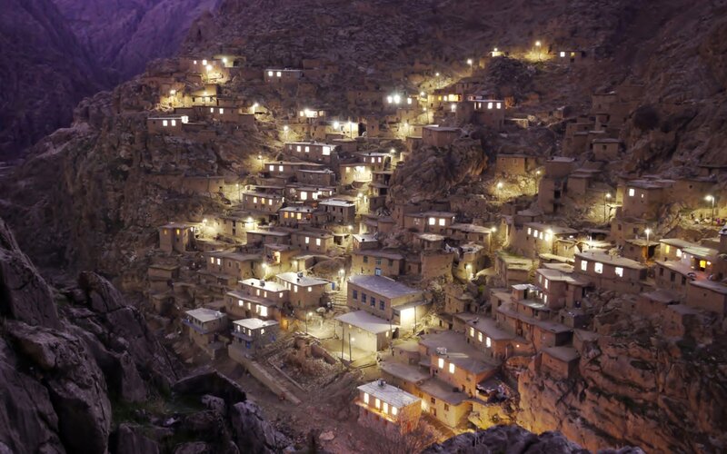 Village on a Mountainside — Brown