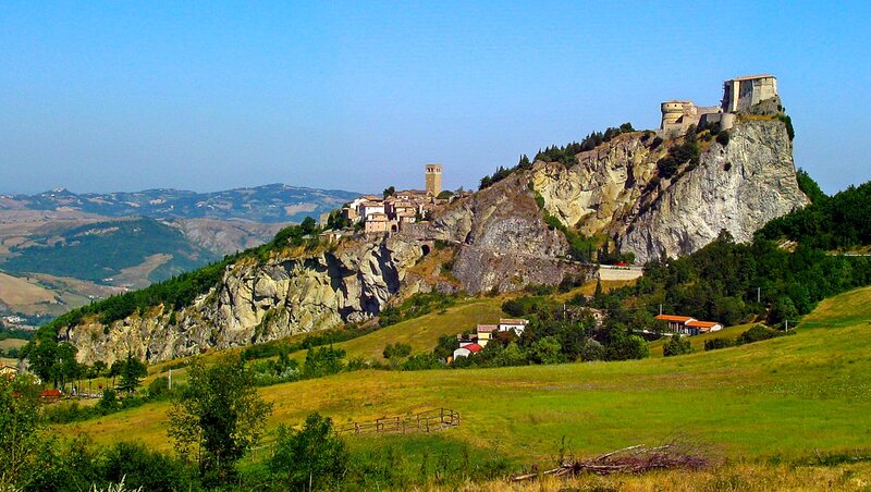 Village on a Rocky Cliff — Green