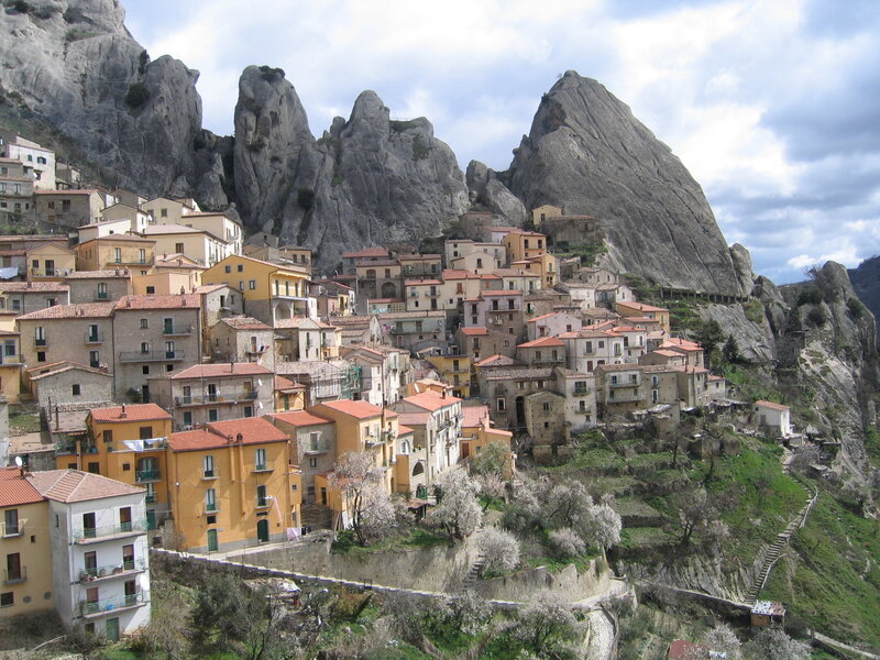 Village on a Rocky Hillside — Yellow