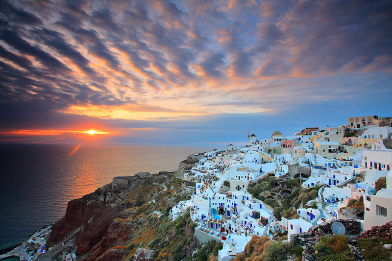 Village on Cliff Edge — White