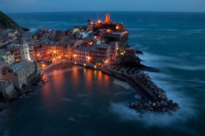 Village on Coastal Cliff