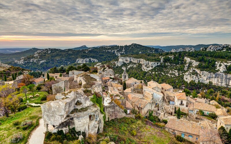 Village on Rocky Hillside — Green, Serene